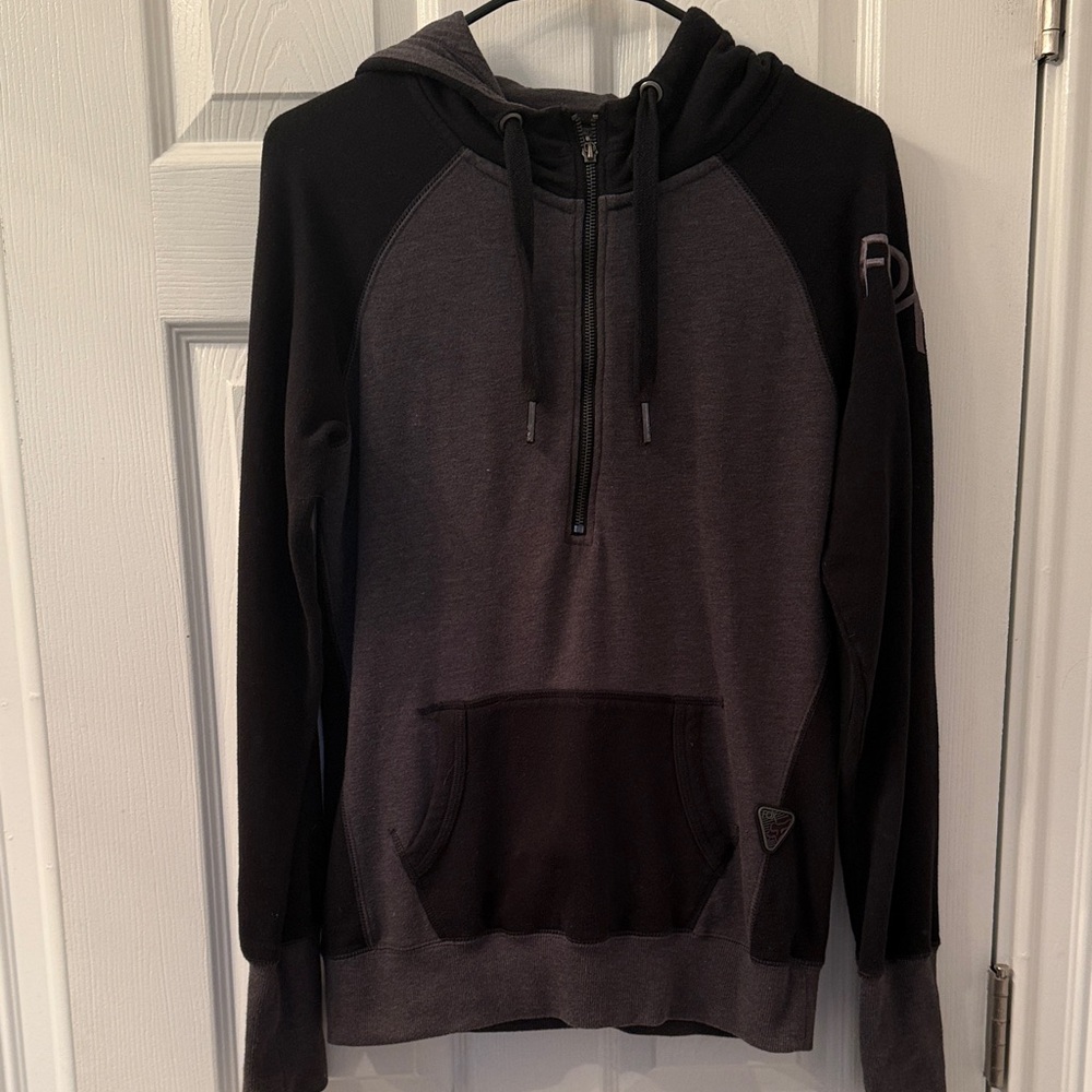 Fox Racing Black and Gray Half-Zip Hoodie Large